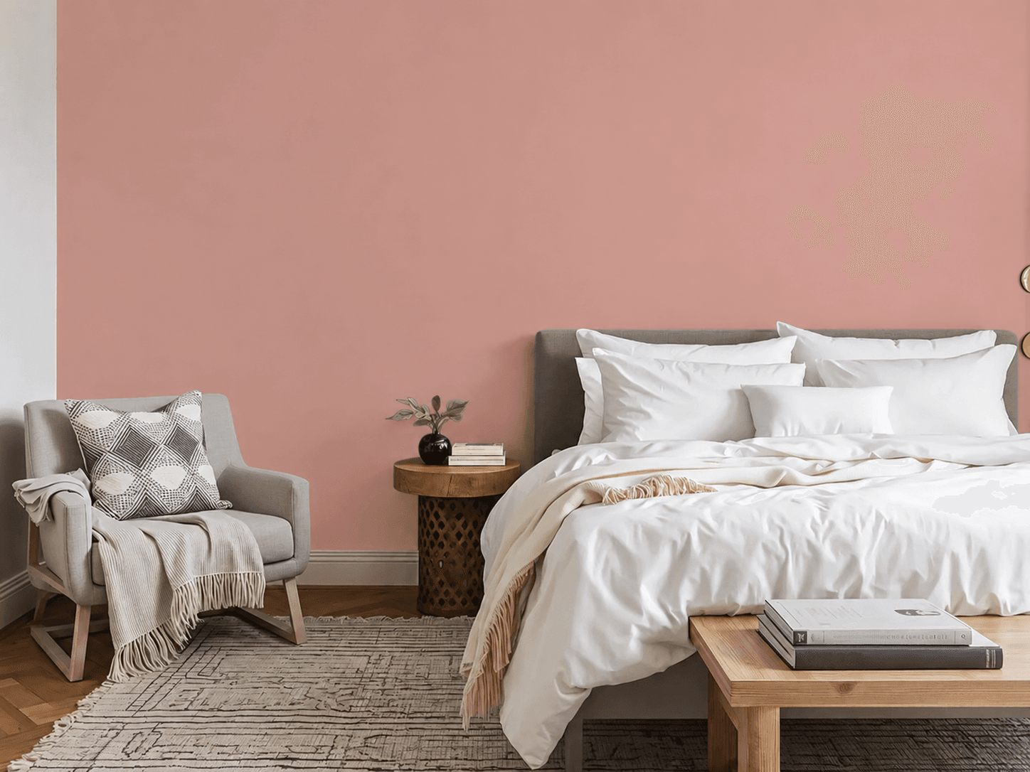 Rose poudré V135-KNDECO - Chambre à coucher